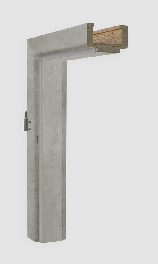 Obložková zárubeň, dekor beton, provedení 80 levé, tl. zdi 150 mm