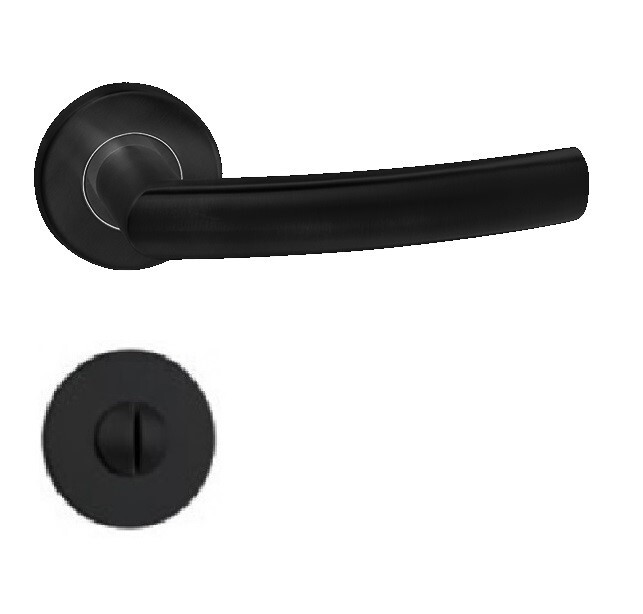 Klika rozetová ESSO, černá matná, WC zámek