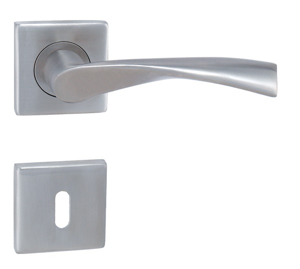 Klika rozetová TORNADO, broušená nerez,dozický klíč