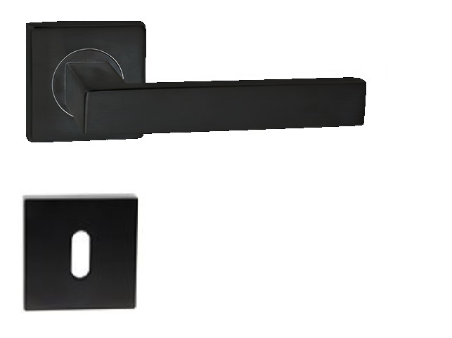 Klika rozetová QUADRA, černá matná,dozický klíč
