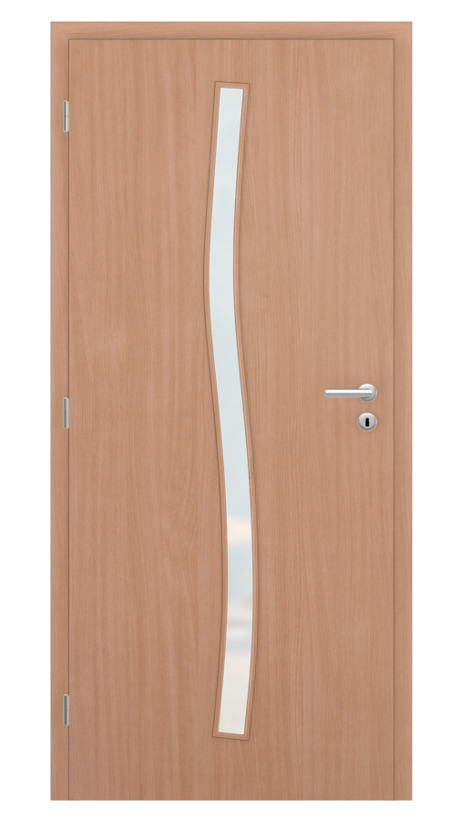 Dveře SMART 1, dekor buk, provedení 80 levé, sklo satinato