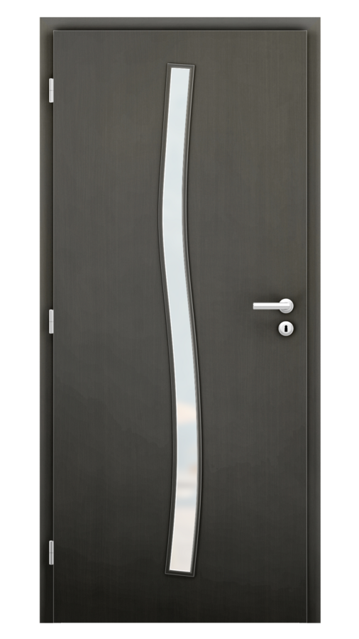 Dveře SMART 1, dekor wenge, provedení 80 levé, sklo satinato