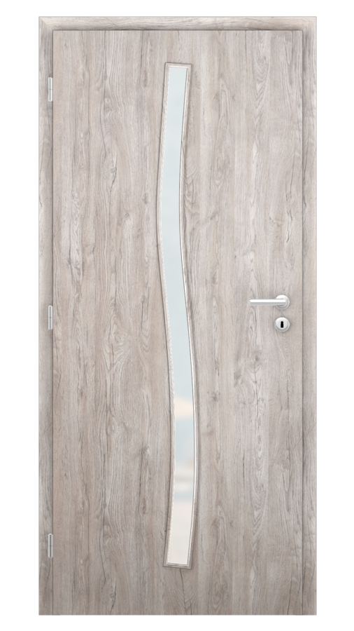 Dveře SMART 1, dekor dub alpský, provedení 80 levé, sklo satinato