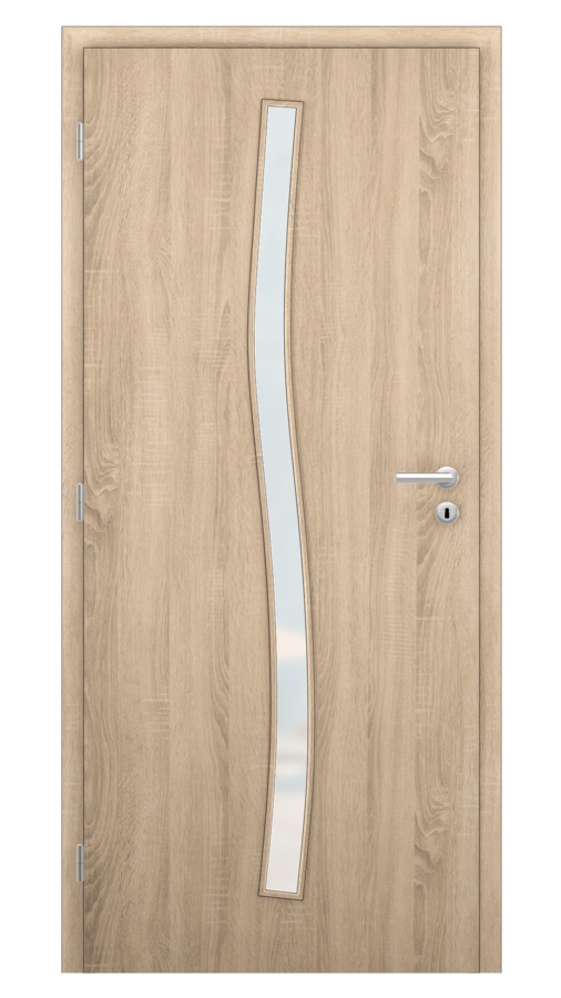 Dveře SMART 1, dekor sonoma, provedení 80 levé, sklo satinato