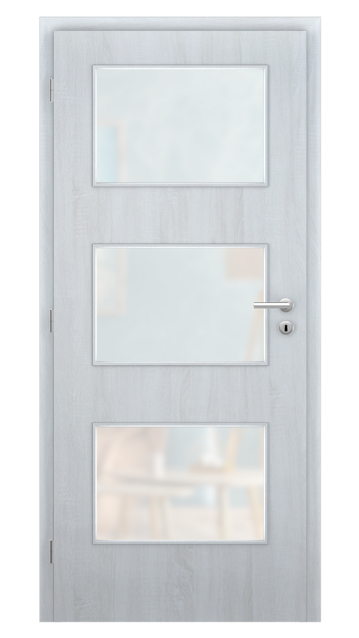 Dveře SMART 6, dekor andorra white, provedení 80 levé, sklo satinato