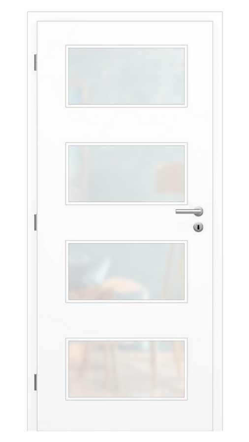 Dveře SMART 17, dekor bílá, provedení 80 levé, sklo satinato