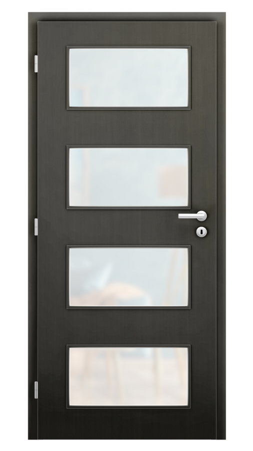 Dveře SMART 17, dekor wenge, provedení 80 levé, sklo satinato