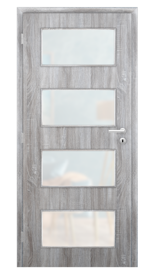 Dveře SMART 17, dekor dub archico, provedení 80 levé, sklo satinato