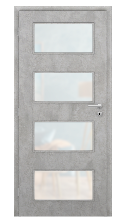 Dveře SMART 17, dekor beton, provedení 80 levé, sklo satinato