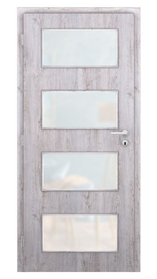 Dveře SMART 17, dekor dub western, provedení 80 levé, sklo satinato