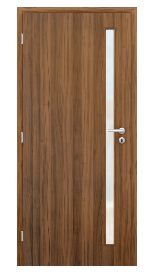 Dveře SMART 20, dekor ořech, provedení 80 levé, sklo satinato