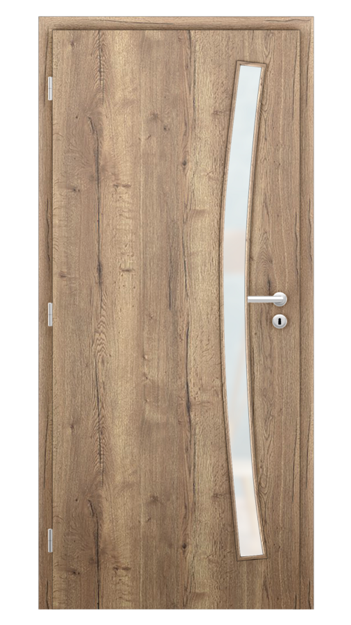 Dveře SMART 21, dekor dub halifax, provedení 80 levé, sklo satinato