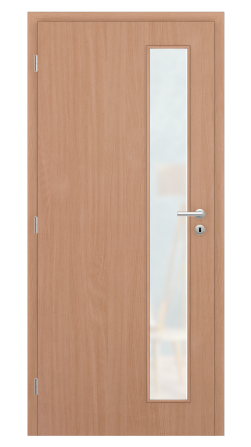 Dveře SMART 22, dekor buk, provedení 80 levé, sklo satinato