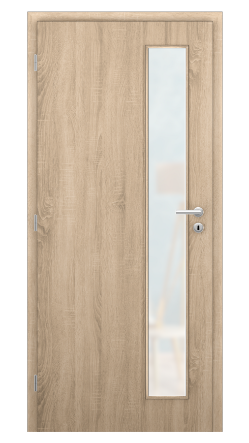 Dveře SMART 22, dekor sonoma, provedení 80 levé, sklo satinato