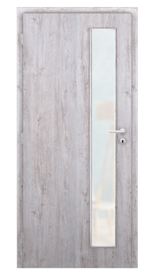 Dveře SMART 22, dekor dub western, provedení 80 levé, sklo satinato