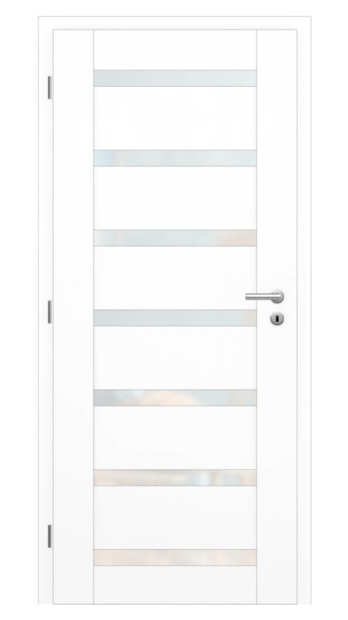 Dveře VIVA 60, dekor bílá, provedení 80 levé, sklo satinato
