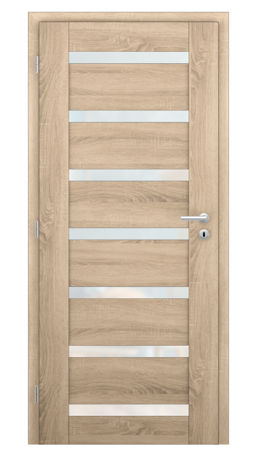 Dveře VIVA 60, dekor sonoma, provedení 80 levé, sklo satinato