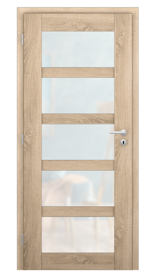 Dveře VIVA 65, dekor sonoma, provedení 80 levé, sklo satinato