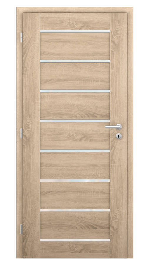 Dveře VIVA 70, dekor sonoma, provedení 80 levé, sklo satinato