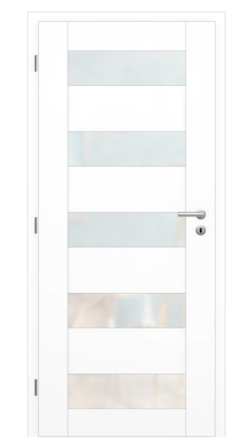 Dveře VIVA 75, dekor bílá, provedení 80 levé, sklo satinato