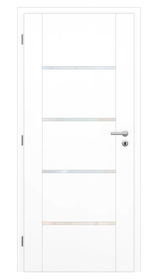 Dveře VIVA 85, dekor bílá, provedení 80 levé, sklo satinato