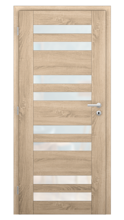 Dveře VIVA 90, dekor sonoma, provedení 80 levé, sklo satinato